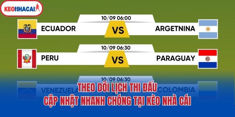 Theo dõi lịch thi đấu cập nhật nhanh chóng tại Kèo nhà cái
